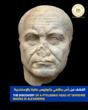 The discovery of A Ptolemaic head at Taposiris Magna of Alexandriahe