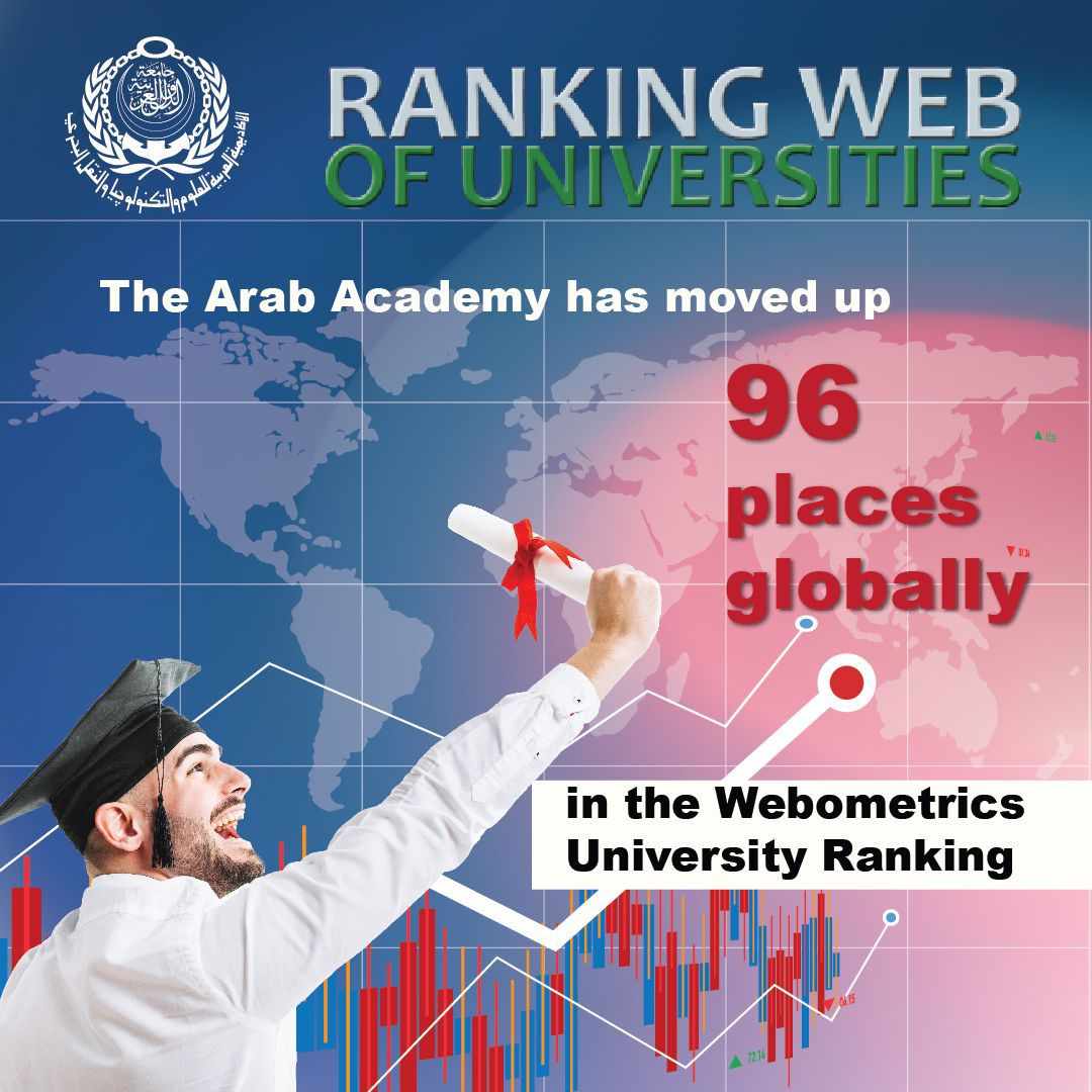 الأكاديمية العربية تتقدم 96 مركزاً عالمياً فى تصنيف Webometrics للجامعات