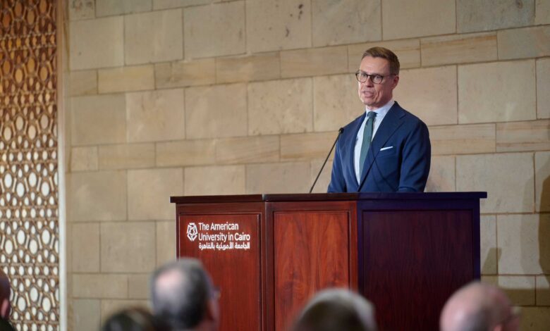 PRESIDENT OF FINLAND ADDRESSES SHIFTING GLOBAL POWER DYNAMICS AT AUC