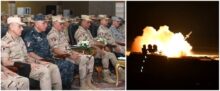 الفريق / أشرف سالم زاهر القائد العام للقوات المسلحة وزير الدفاع والإنتاج الحربى يشهد المرحلة النهائية من الرماية الصاروخية الليلية لقوات الدفاع الجوى