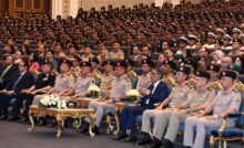 الفريق / أشرف سالم زاهر القائد العام للقوات المسلحة وزير الدفاع والإنتاج الحربى يشهد الإعلان عن قبول دفعات جديدة بالأكاديمية العسكرية المصري