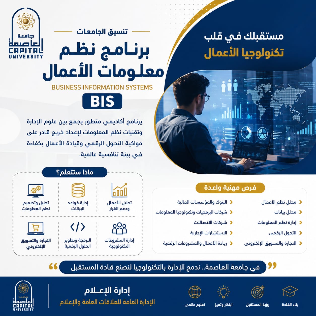 تنسيق الجامعات 2026 .. تعرف على برنامج BIS بجامعة العاصمة