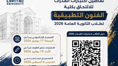 تنسيق الجامعات 2026.. ننشر تفاصيل اختبارات القدرات بفنون تطبيقية العاصمة