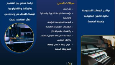 تنسيق الجامعات 2026.. تعرف على برنامج الوسائط المطبوعة بفنون تطبيقية العاصمة