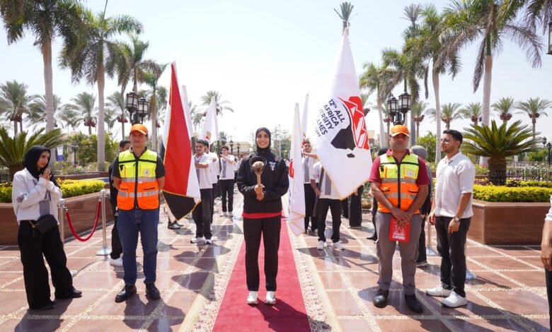 الجامعة البريطانية في مصر تستضيف مسيرة شعلة الدورة الثانية عشرة من بطولة الألعاب الأفريقية للجامعات